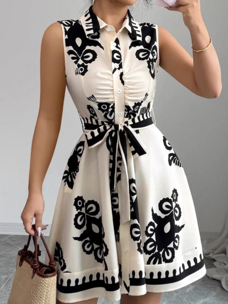 French Vintage Floral Midi Dress - Novedad de verano, vestido informal a