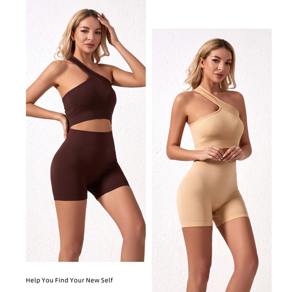 Seamless Ribbed Workout Tank Top - 2 piezas de conjuntos deportivos reutilizables