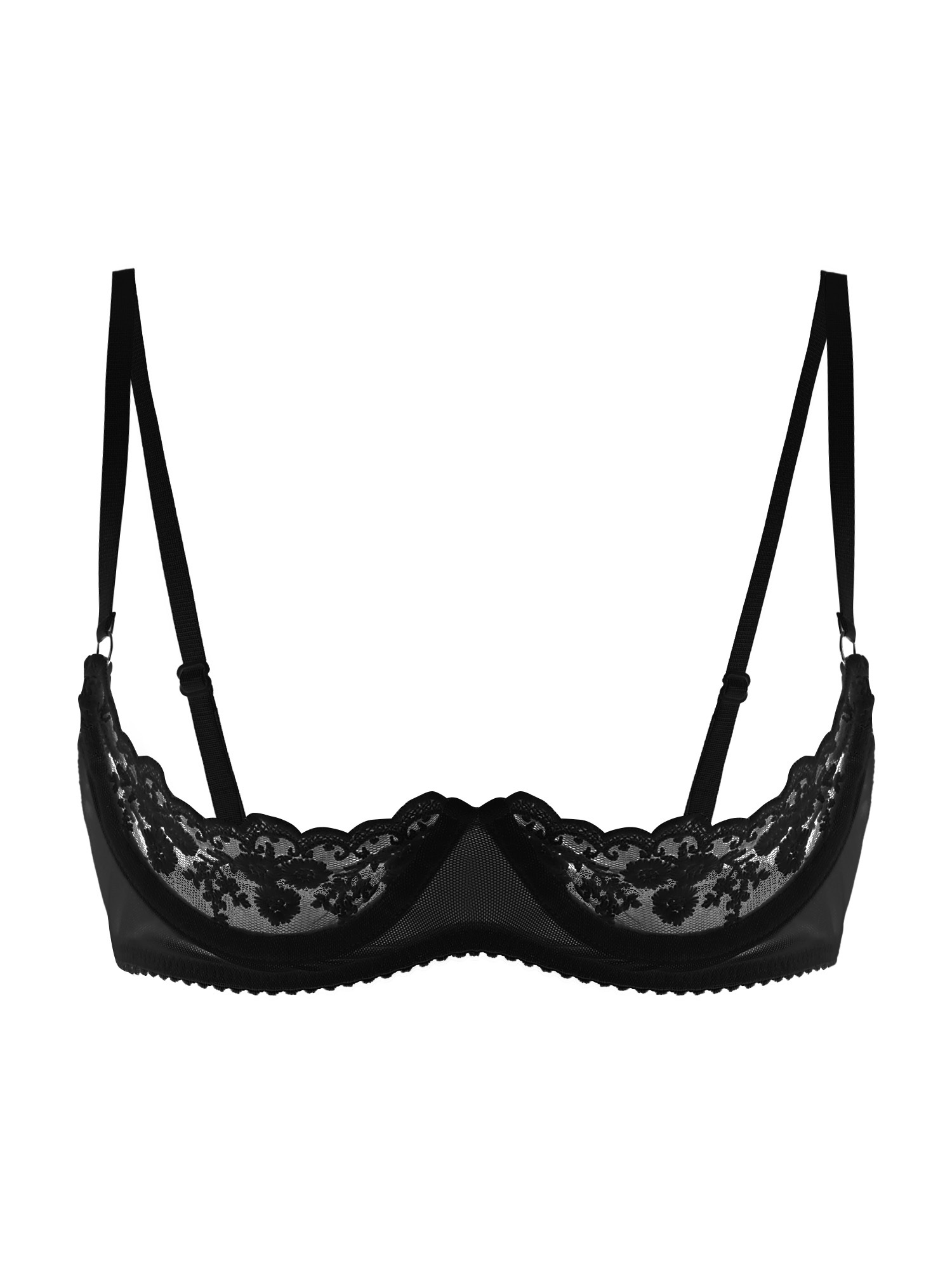 Lingerie - Sujetador sexy de encaje transparente con