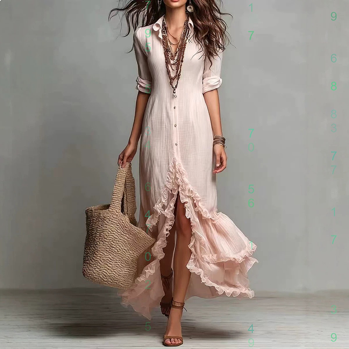 Casual Loose Linen Shirt Dress - Vestido camisero de algodón y lino