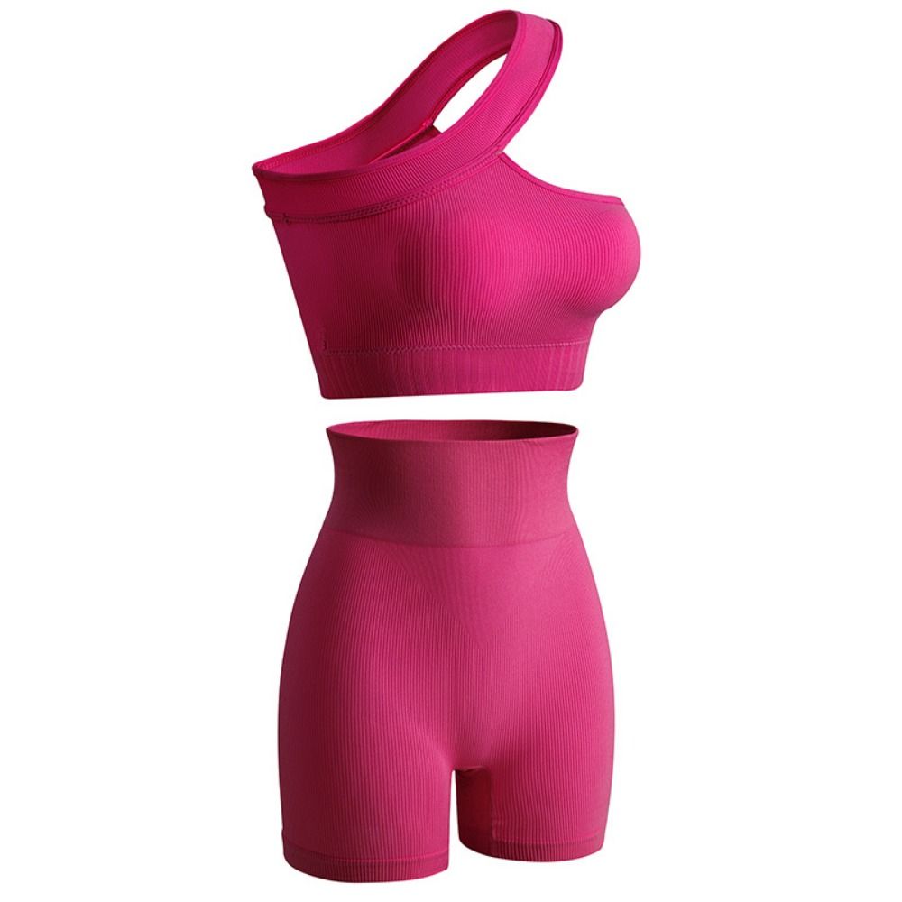 Seamless Ribbed Workout Tank Top - Conjunto Deportivo Casual de 2 Piezas