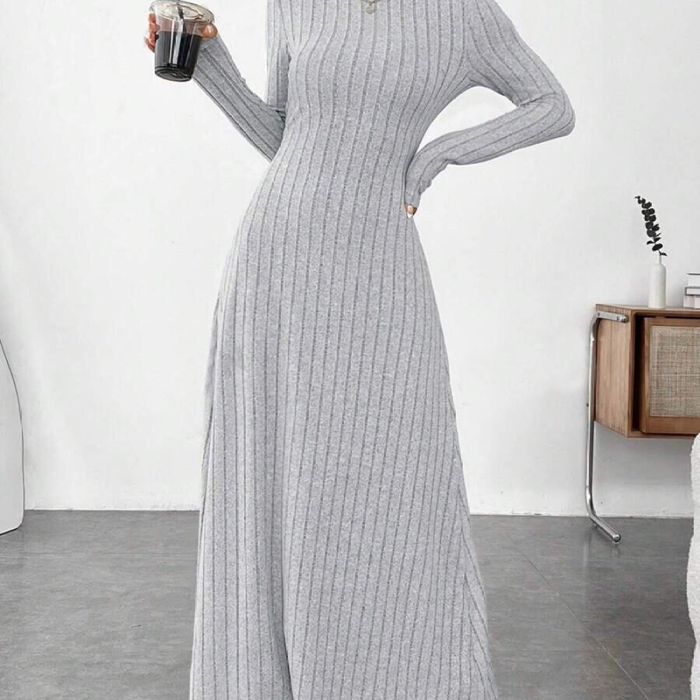 Elegante Vestido Ajustado de O - Bodycon Long Sleeve Ribbed Dress reseña y precio