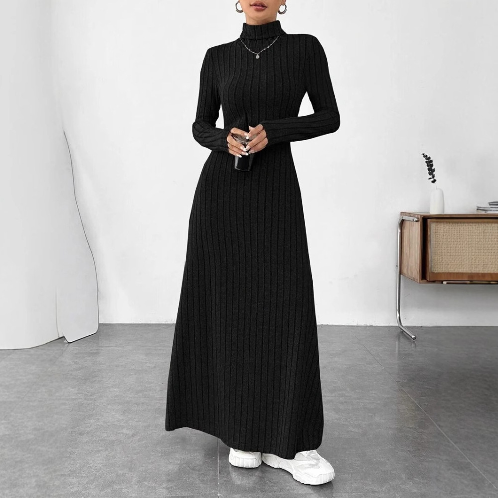 Elegante Vestido Ajustado de O - Bodycon Long Sleeve Ribbed Dress reseña y precio