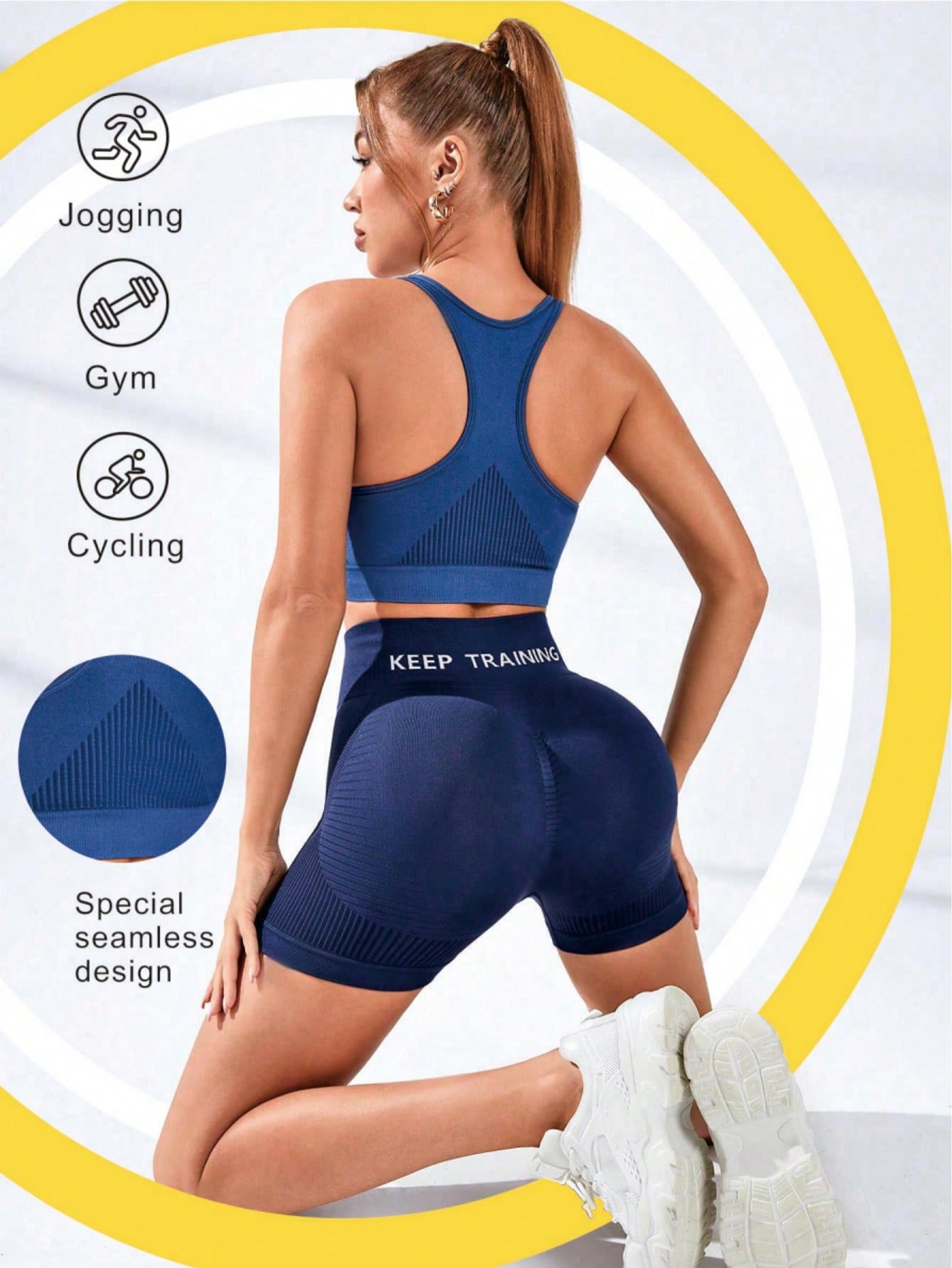Sujetador deportivo tipo racer - Seamless Ribbed Workout Tank Top reseña y precio