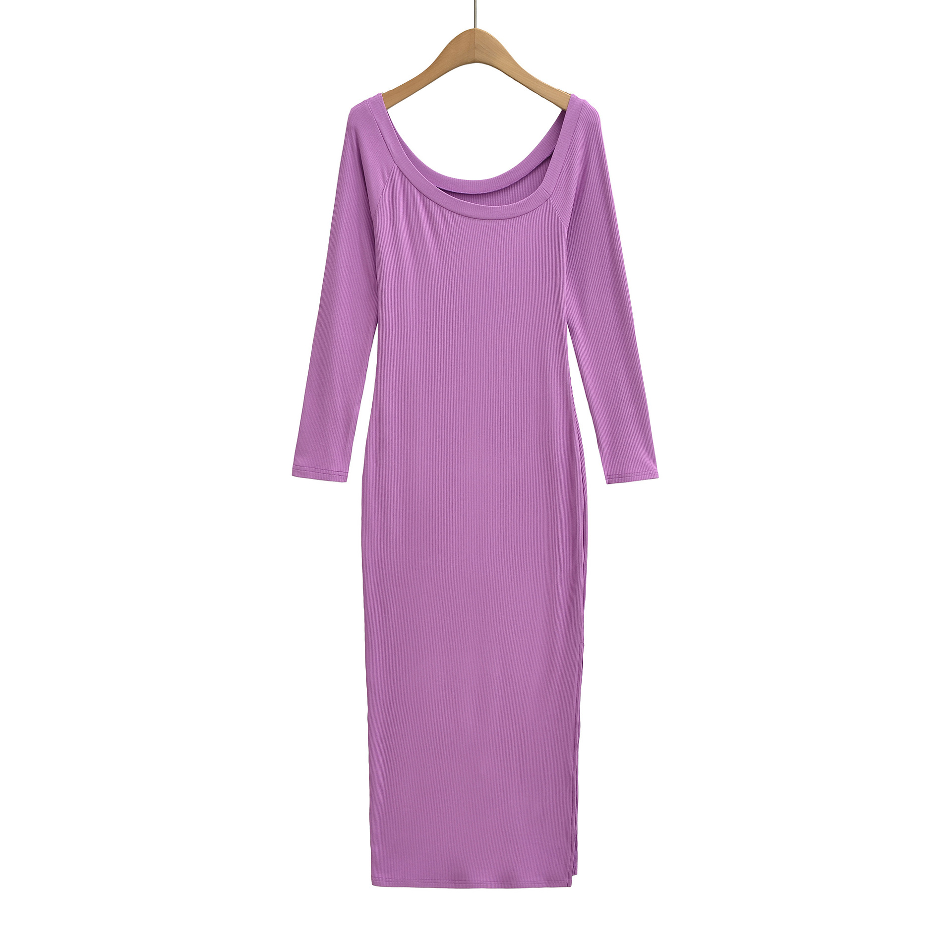 Vestido Acanalado para Mujer c - Bodycon Long Sleeve Ribbed Dress reseña y precio