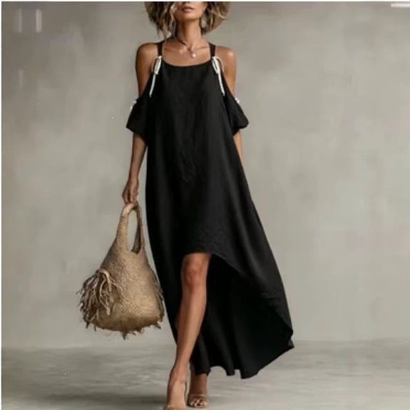 Vestido de Verano para Mujer,  - Off Shoulder Puff Sleeve Sundress reseña y precio