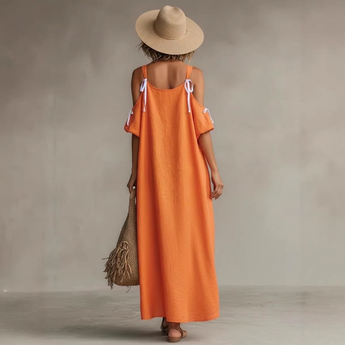 Vestido de Verano para Mujer,  - Off Shoulder Puff Sleeve Sundress reseña y precio