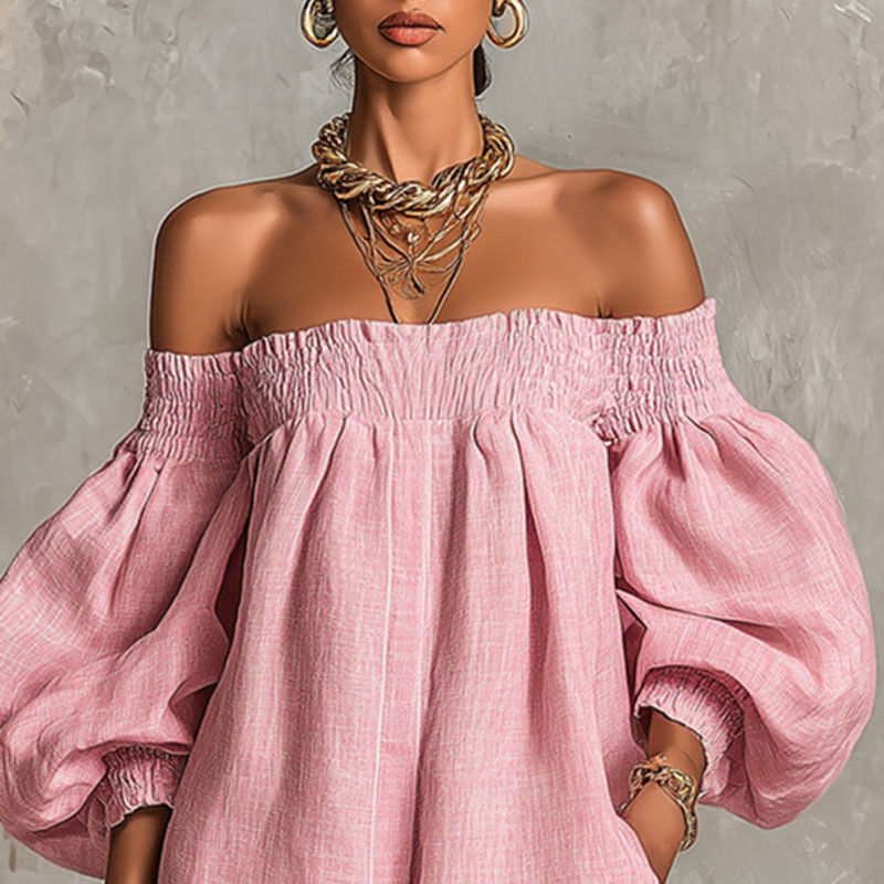 Vestido corto de verano 2026 n - Off Shoulder Puff Sleeve Sundress reseña y precio