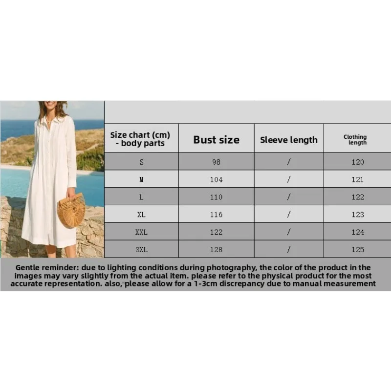 Vestido largo europeo de tela  - Casual Loose Linen Shirt Dress reseña y precio