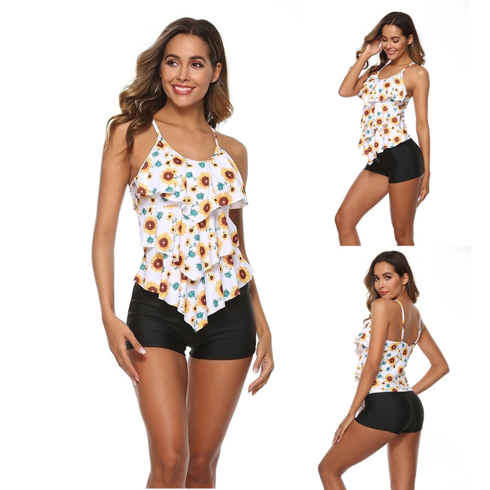 Bikini para mujer con estampad - Tops reseña y precio