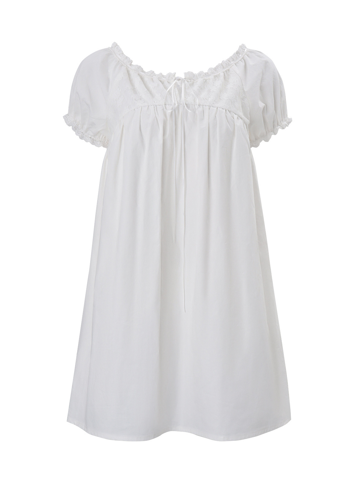 Vestido mini blanco de encaje  - Off Shoulder Puff Sleeve Sundress reseña y precio