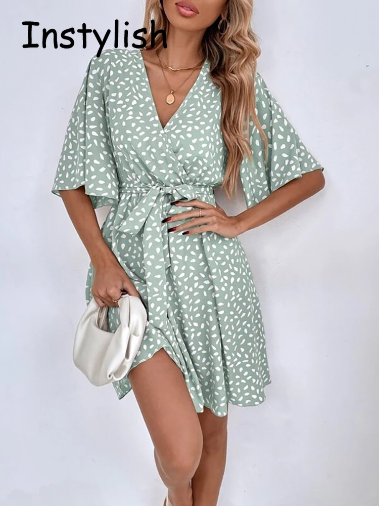 Vestido corto informal con est - French Vintage Floral Midi Dress reseña y precio