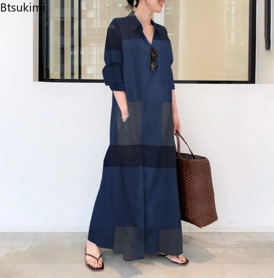 Nuevo Vestido Camisero de Moda - Casual Loose Linen Shirt Dress reseña y precio