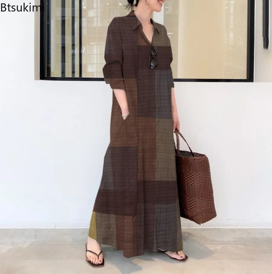 Nuevo Vestido Camisero de Moda - Casual Loose Linen Shirt Dress reseña y precio