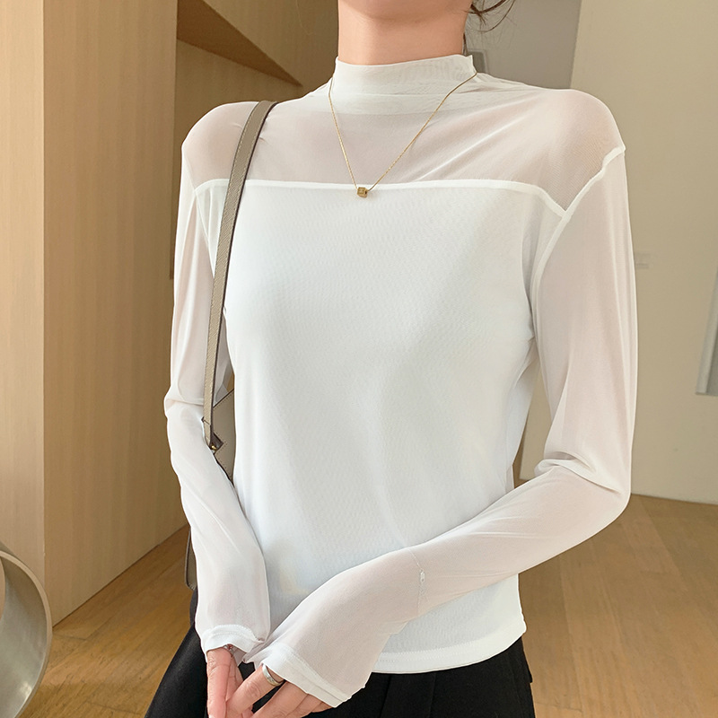 Top de malla transparente negr - Blouses reseña y precio