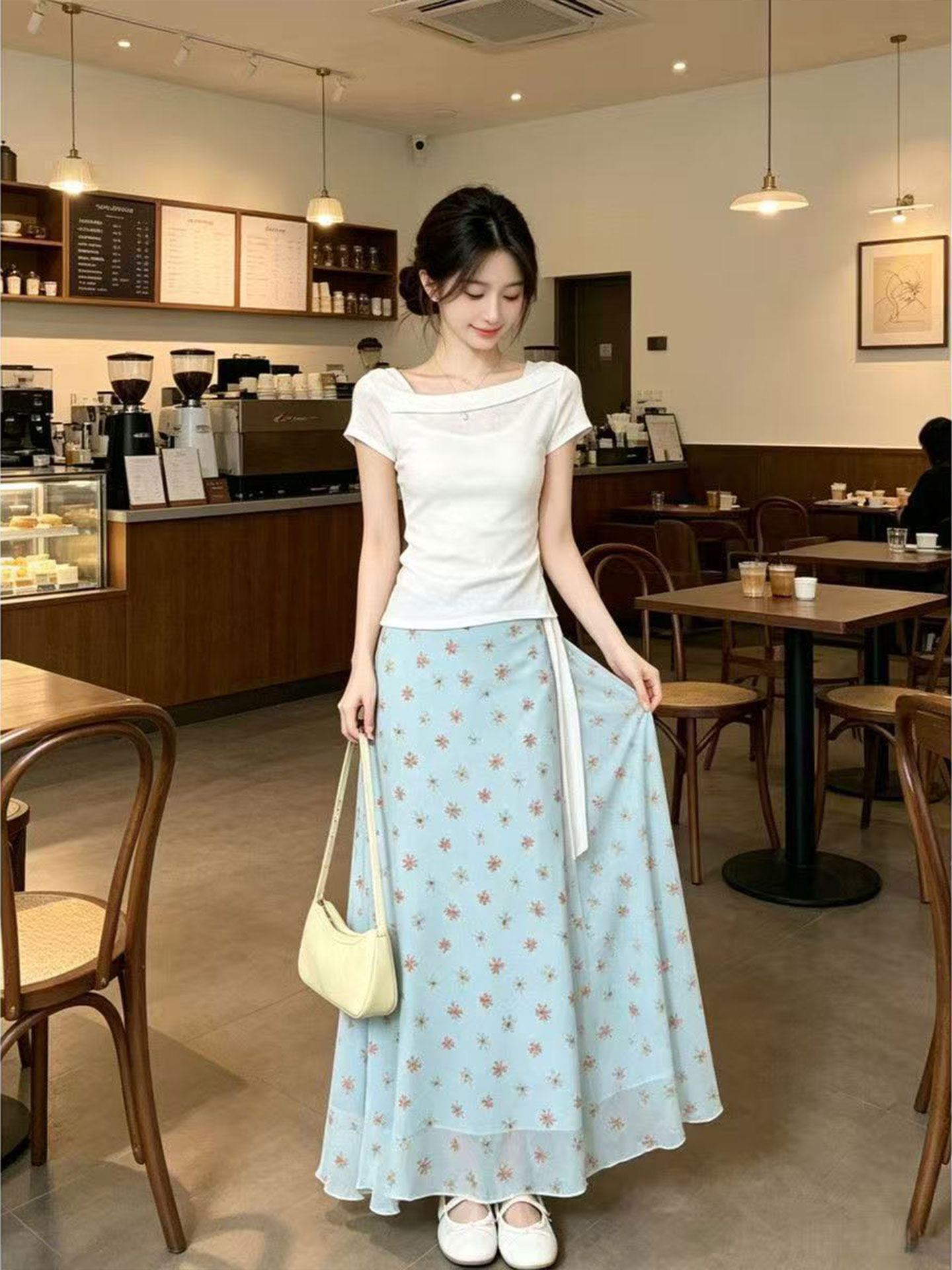 Vestido de Diseño Coreano con  - Korean Style A Line Shirt Dress reseña y precio