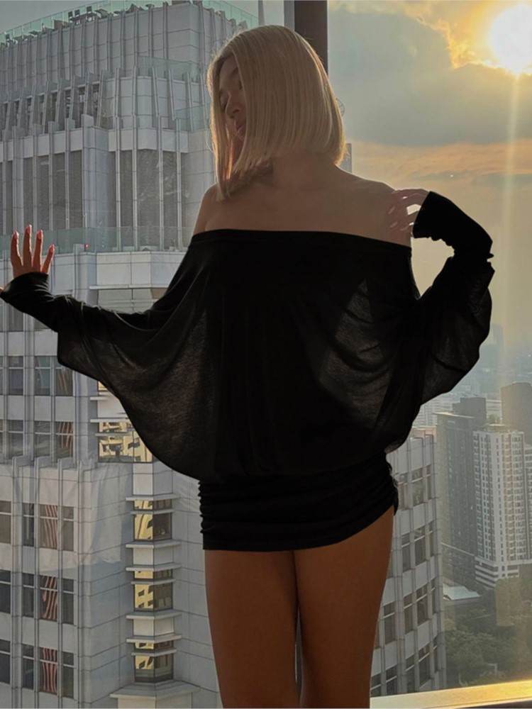 Nueva moda, minivestido transp - Sexy Mesh Sheer Bodycon Dress reseña y precio