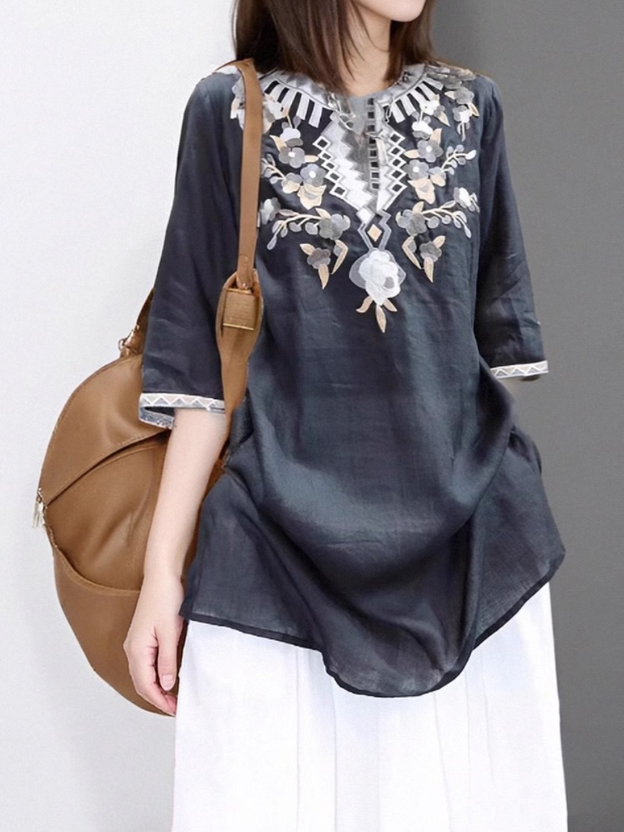 Elegante Vestido Camisero de L - Casual Loose Linen Shirt Dress reseña y precio