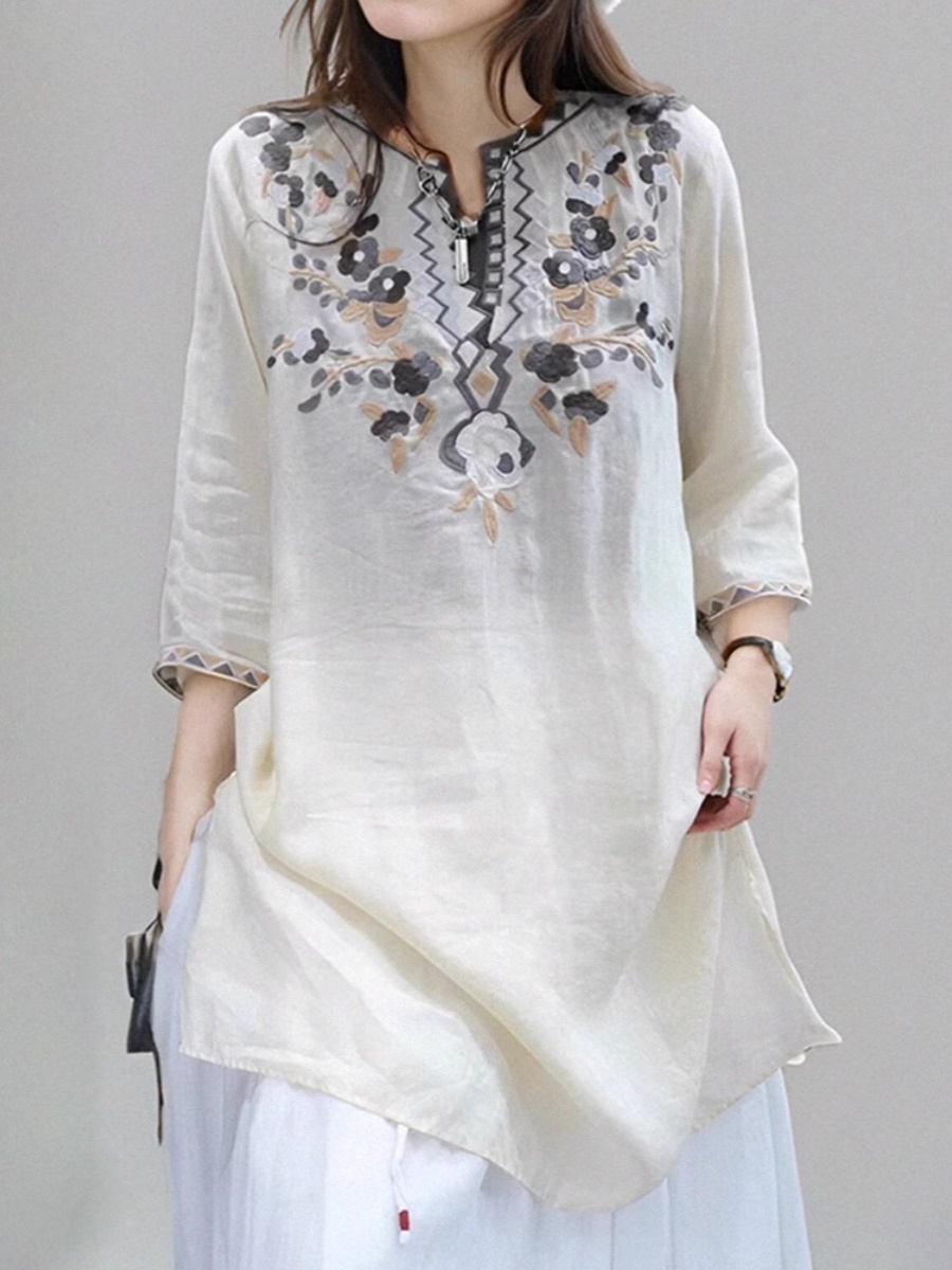 Elegante Vestido Camisero de L - Casual Loose Linen Shirt Dress reseña y precio