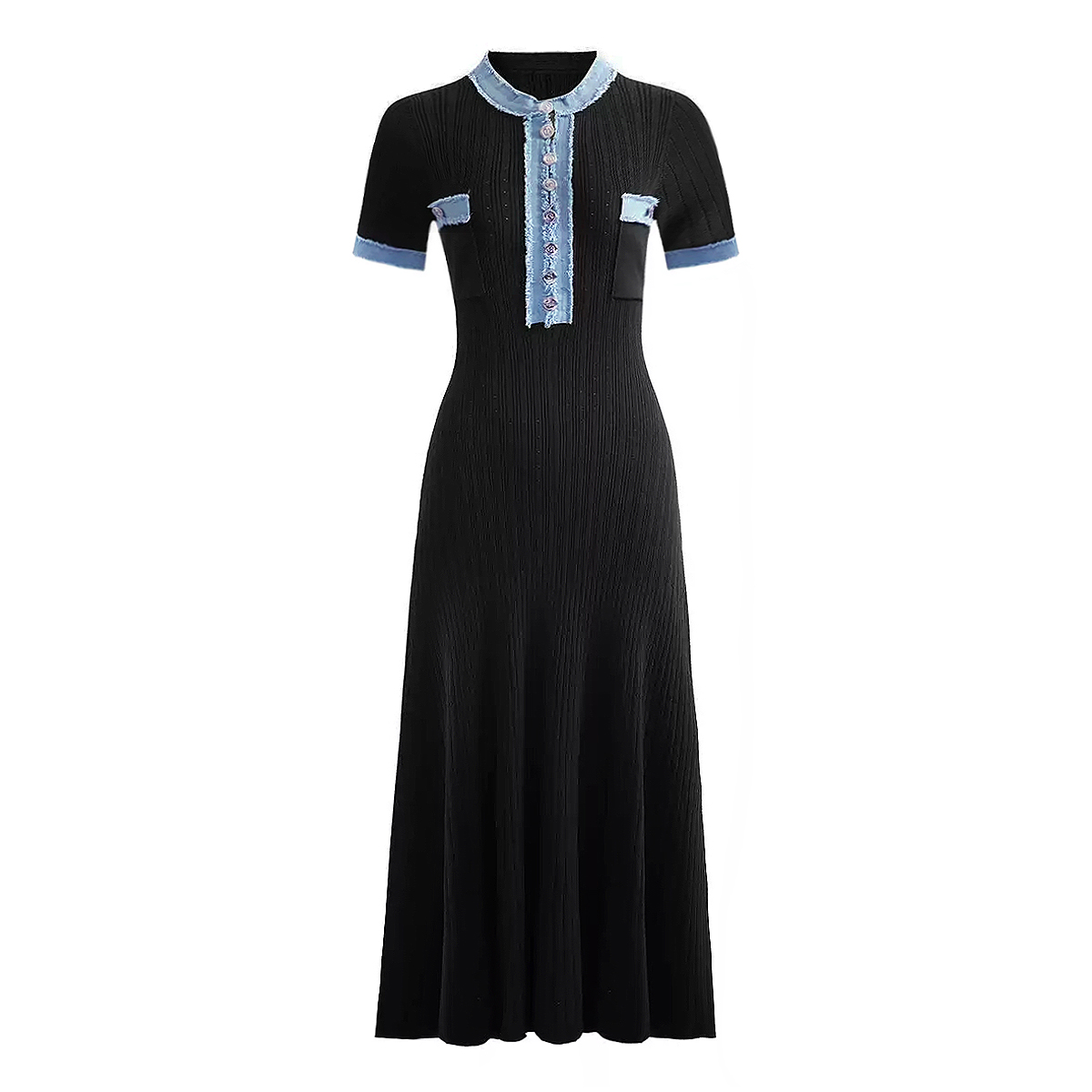 Vestido Midi Ajustado de Mujer - Bodycon Long Sleeve Ribbed Dress reseña y precio