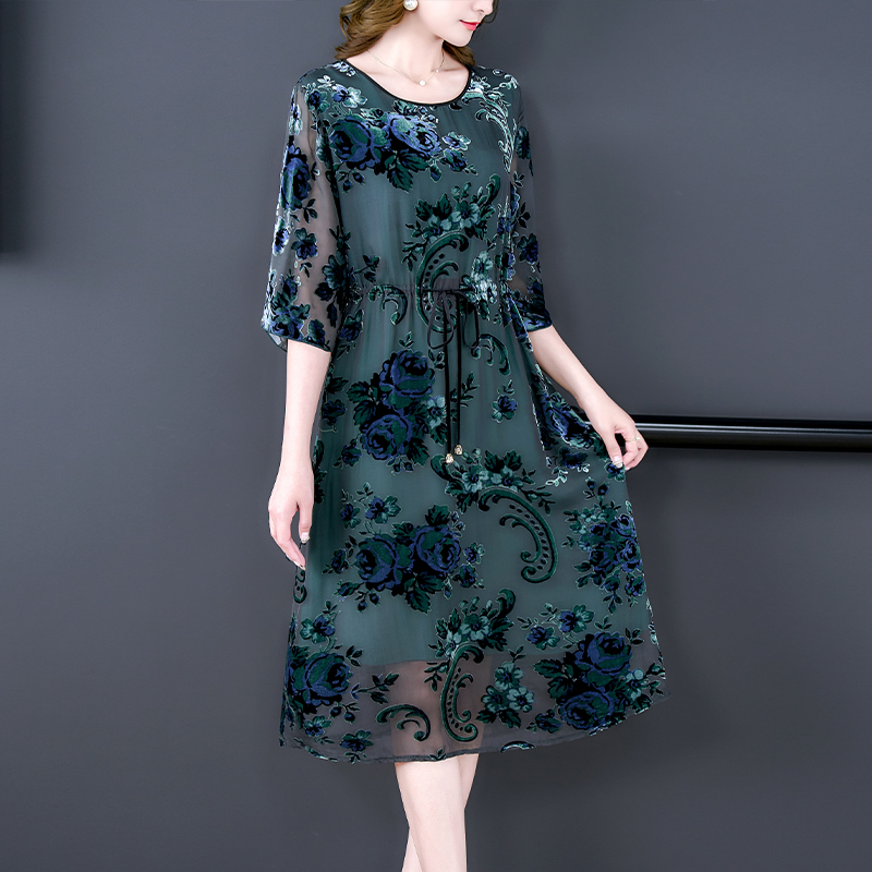 Vestido Midi de seda Floral fl - French Vintage Floral Midi Dress reseña y precio