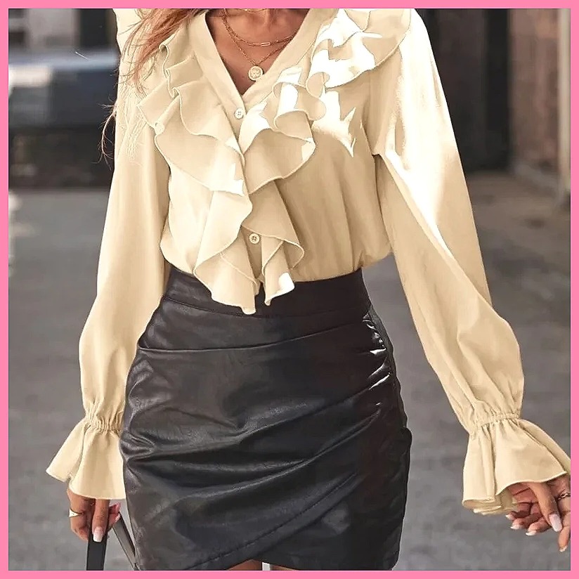 Blusa Elegante con Cuello en V - Blouses reseña y precio