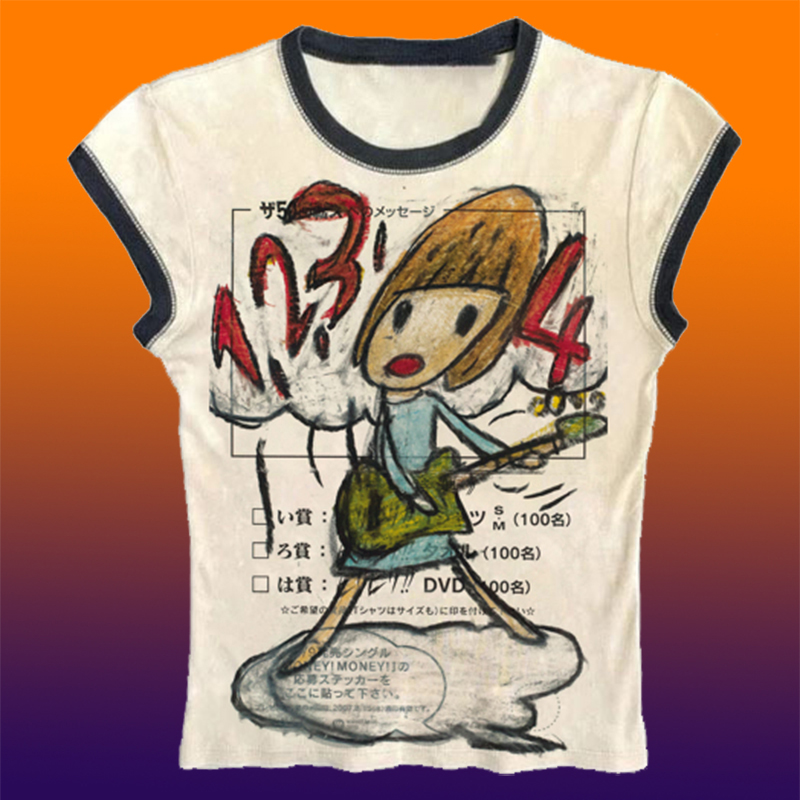 Ropa Popular coreana Y2K para  - Y2K Graphic Baby Tee Crop reseña y precio
