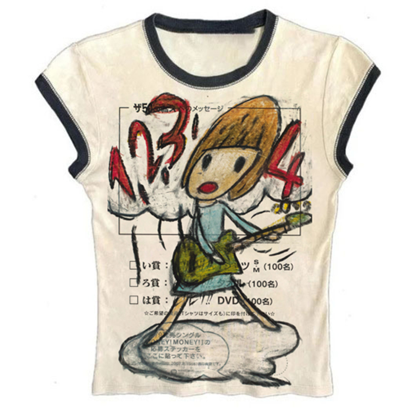 Ropa Popular coreana Y2K para  - Y2K Graphic Baby Tee Crop reseña y precio