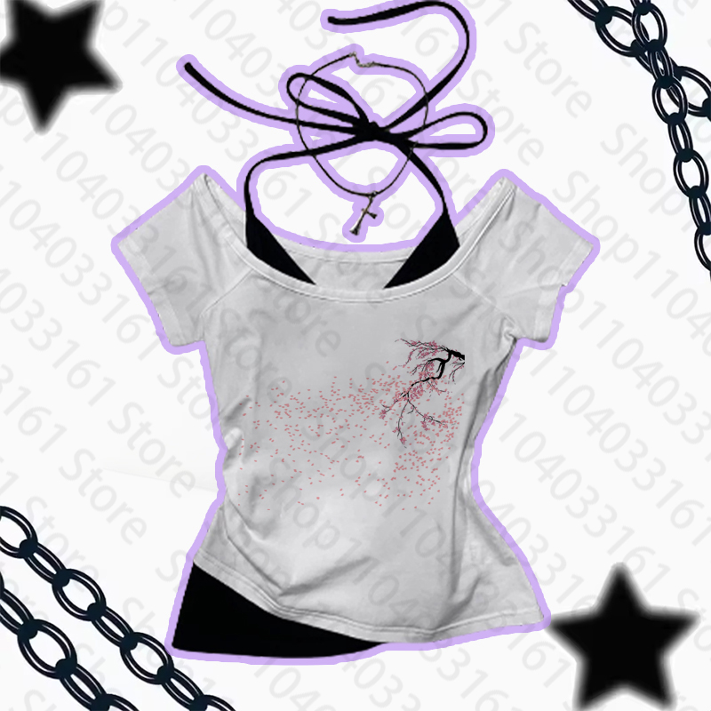 Camiseta gótica Punk estética  - Y2K Graphic Baby Tee Crop reseña y precio