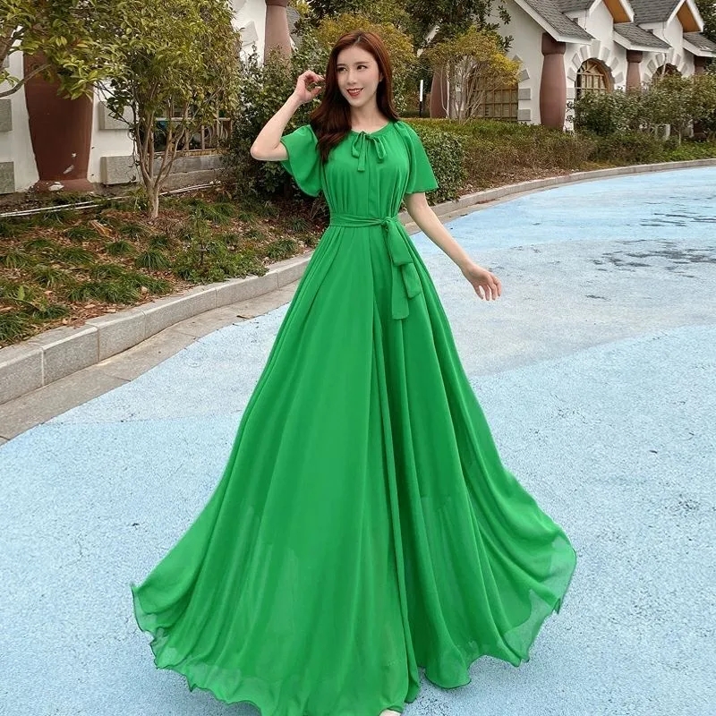 Vestido holgado de chifón para - French Vintage Floral Midi Dress reseña y precio
