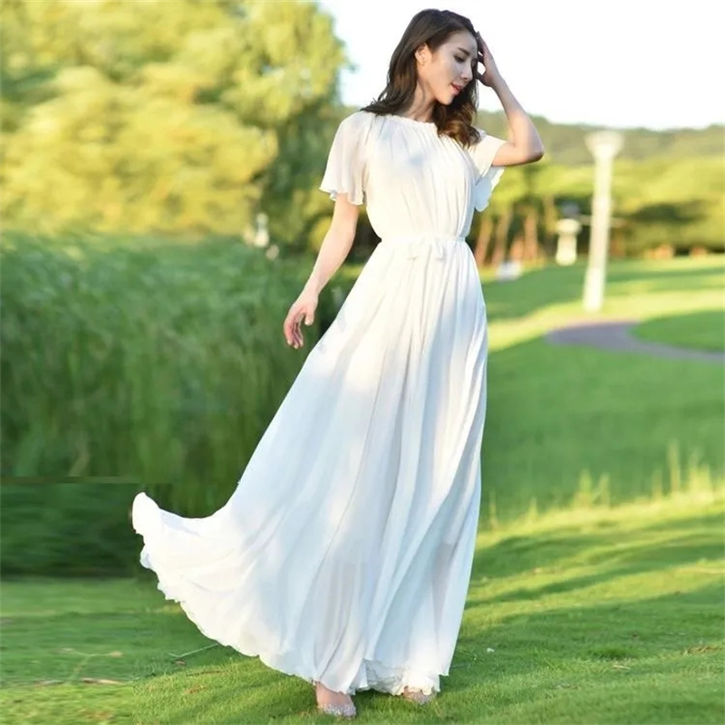 Vestido holgado de chifón para - French Vintage Floral Midi Dress reseña y precio