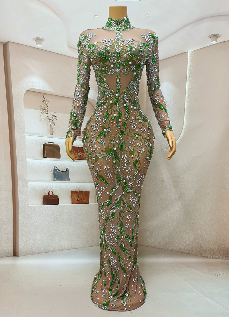 Vestido de noche largo para ce - Sparkly Rhinestone Club Party Dress reseña y precio