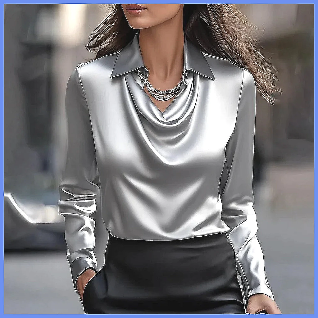 Blusa Vintage de Satén para Mu - Blouses reseña y precio