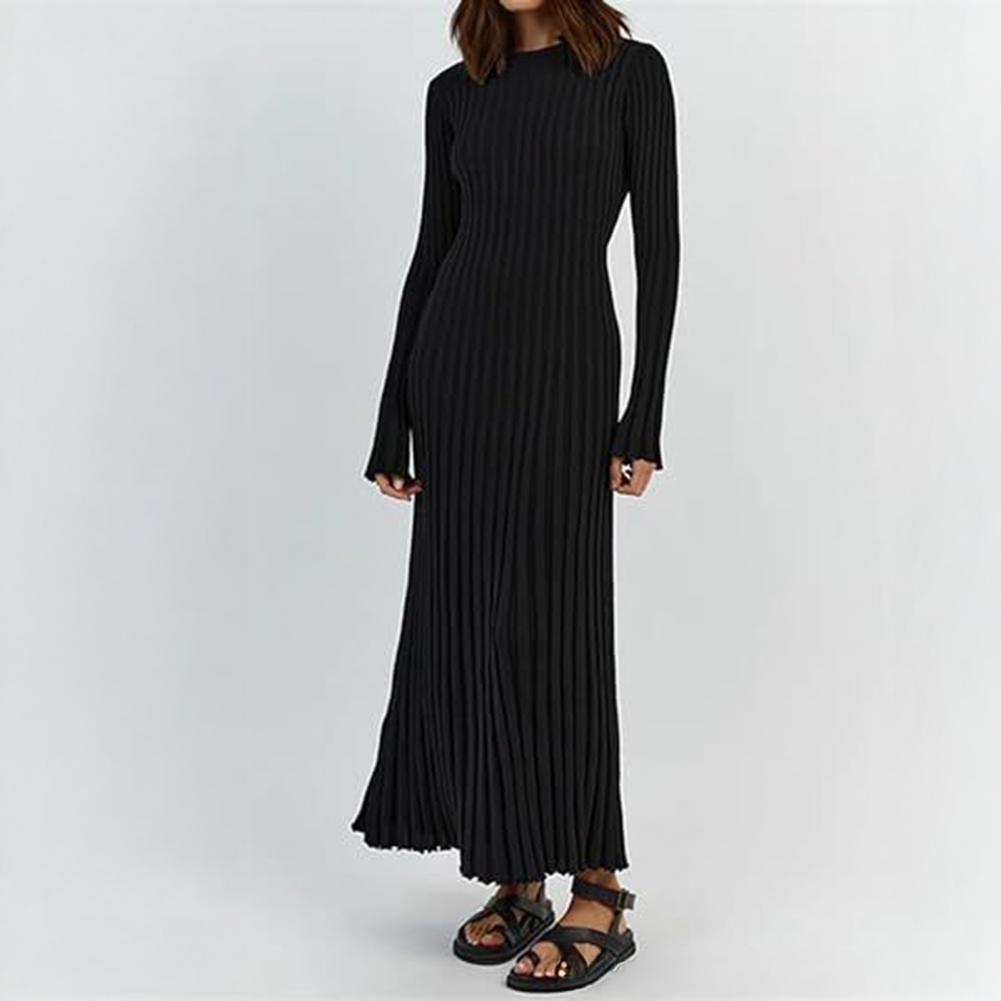 Vestido de punto acanalado par - Bodycon Long Sleeve Ribbed Dress reseña y precio