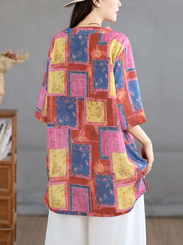 Top Casual de Lino Estampado,  - Casual Loose Linen Shirt Dress reseña y precio