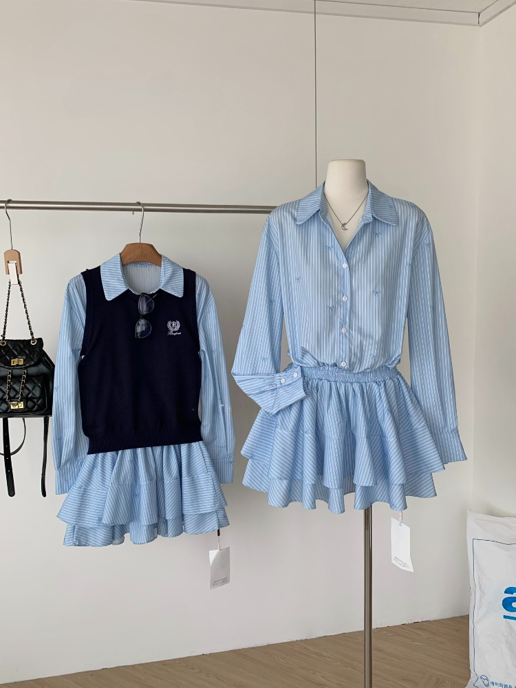 Conjunto de dos piezas de esti - Korean Style A Line Shirt Dress reseña y precio