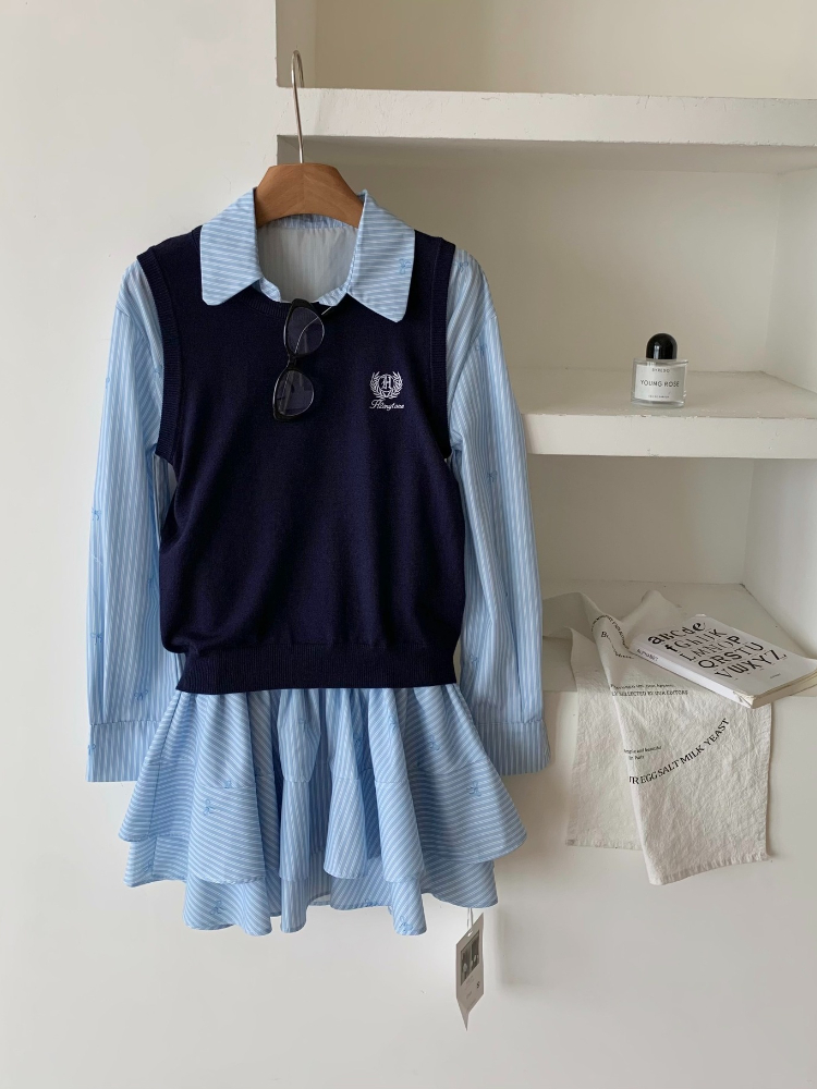 Conjunto de dos piezas de esti - Korean Style A Line Shirt Dress reseña y precio