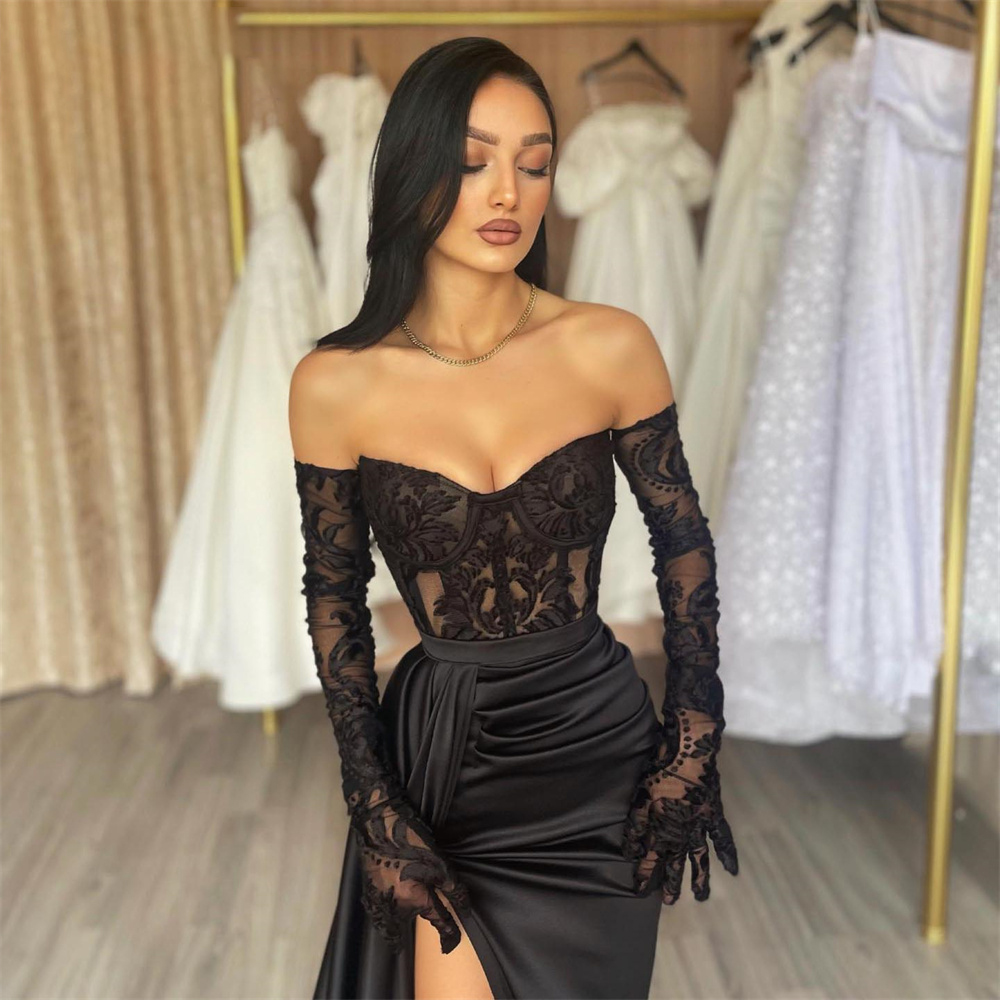 Lily Mermiad Vestido de noche  - Elegant Satin Evening Gown Split reseña y precio