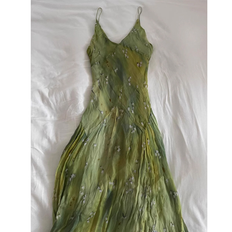 2025 nuevo vestido Midi sin ti - French Vintage Floral Midi Dress reseña y precio