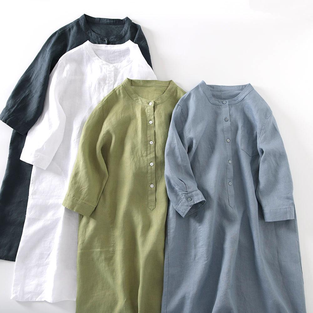 Vestido Camisero de Lino Estil - Casual Loose Linen Shirt Dress reseña y precio