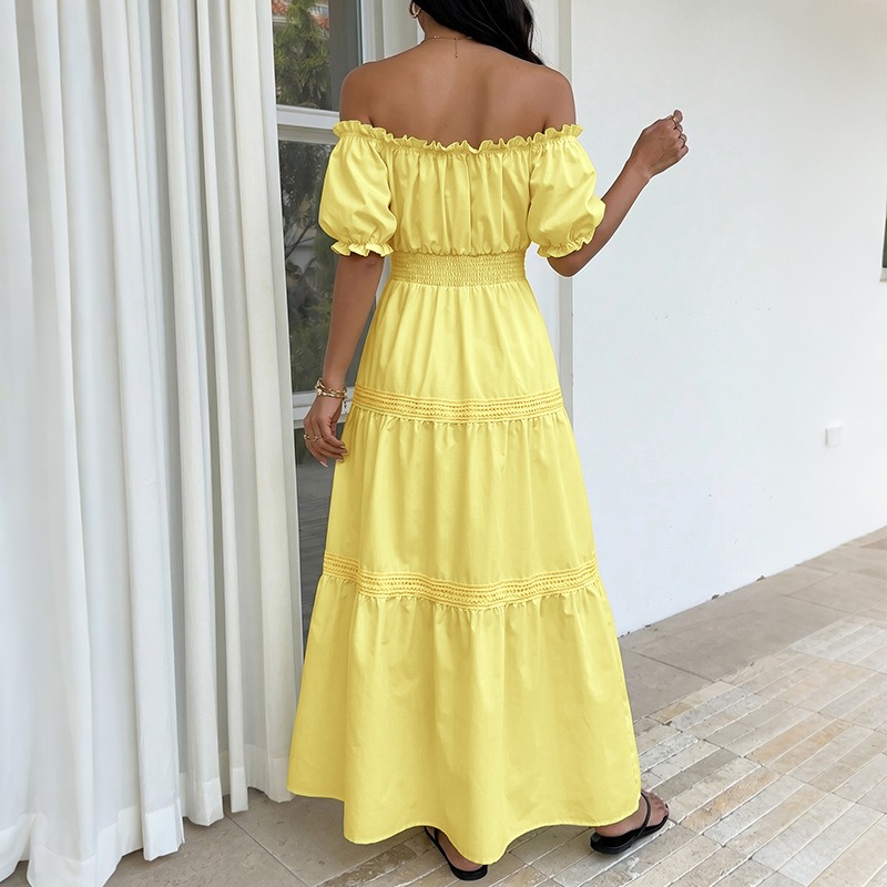 Vestido Maxi Bohemio de Verano - Off Shoulder Puff Sleeve Sundress reseña y precio