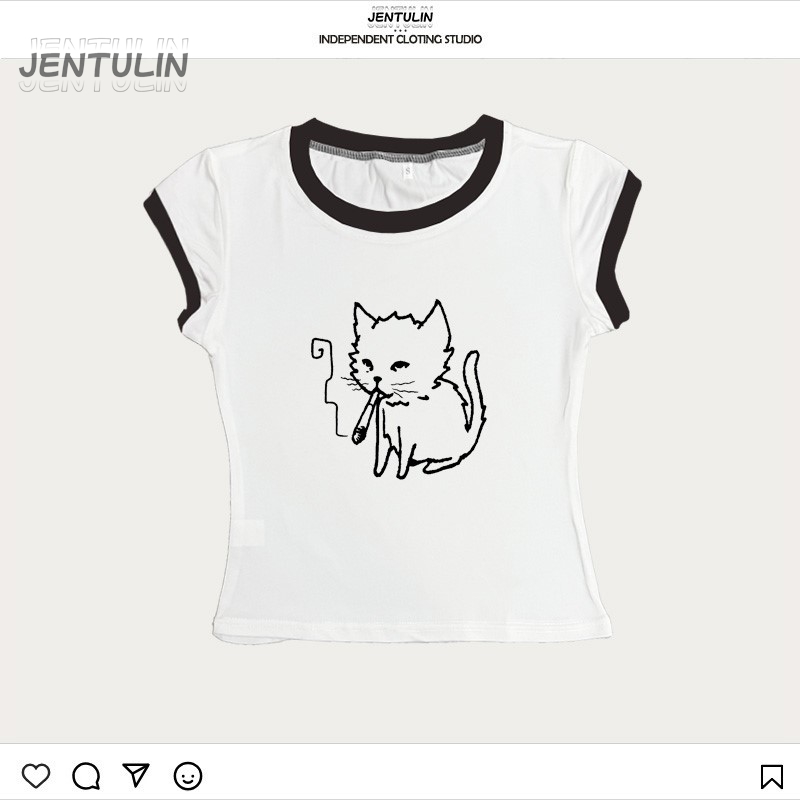 Camiseta Corta Estilo Coreano  - Y2K Graphic Baby Tee Crop reseña y precio