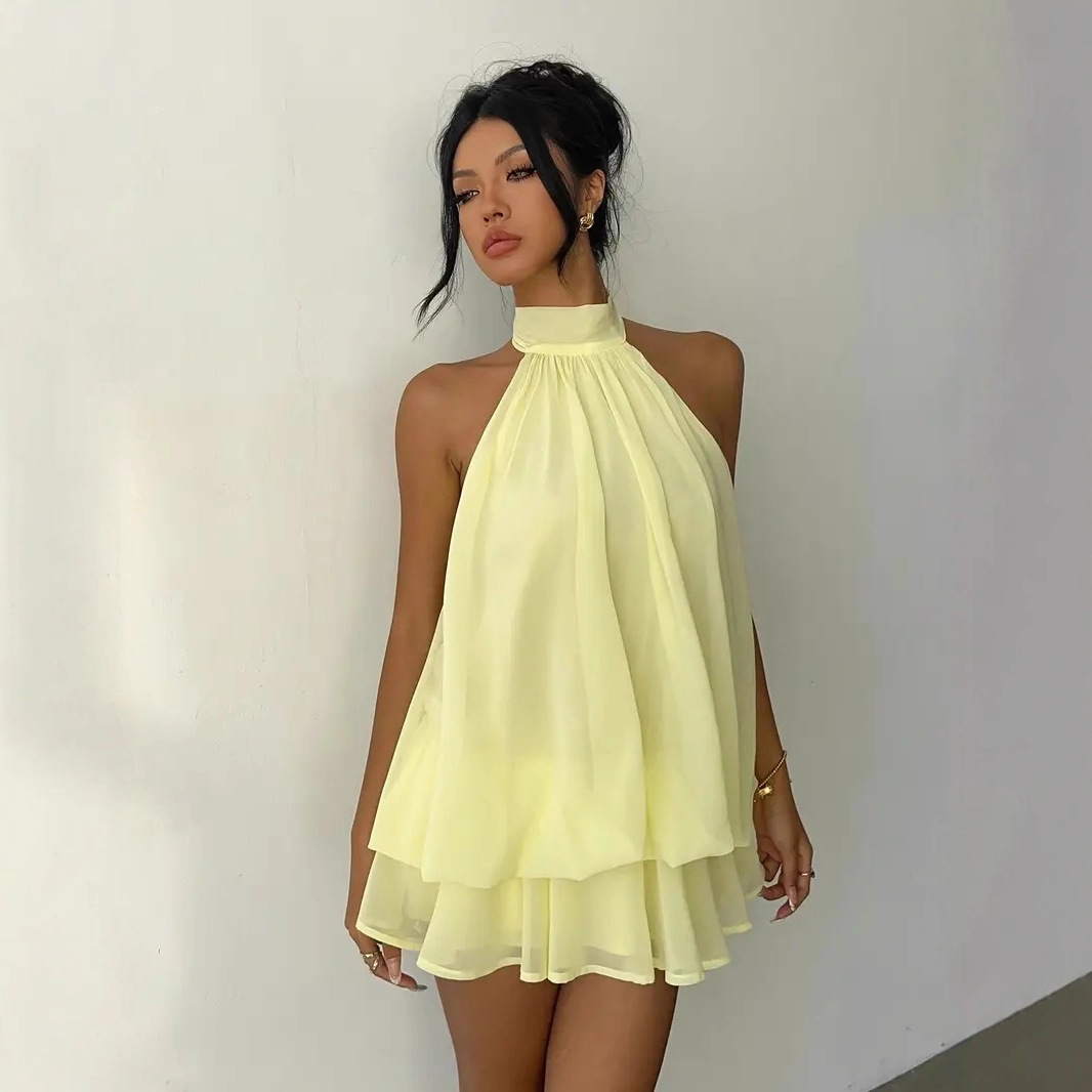 Vestido Halter para Mujer, Esp - Y2K Backless Halter Mini Dress reseña y precio