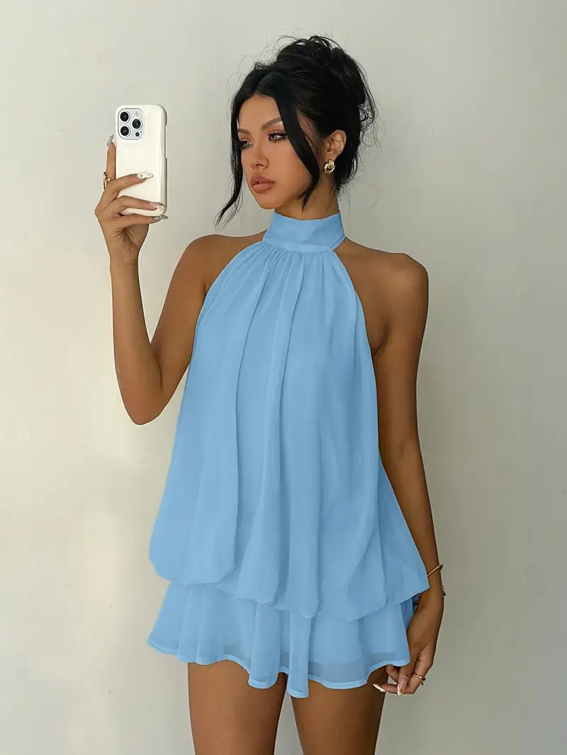 Vestido Halter para Mujer, Esp - Y2K Backless Halter Mini Dress reseña y precio