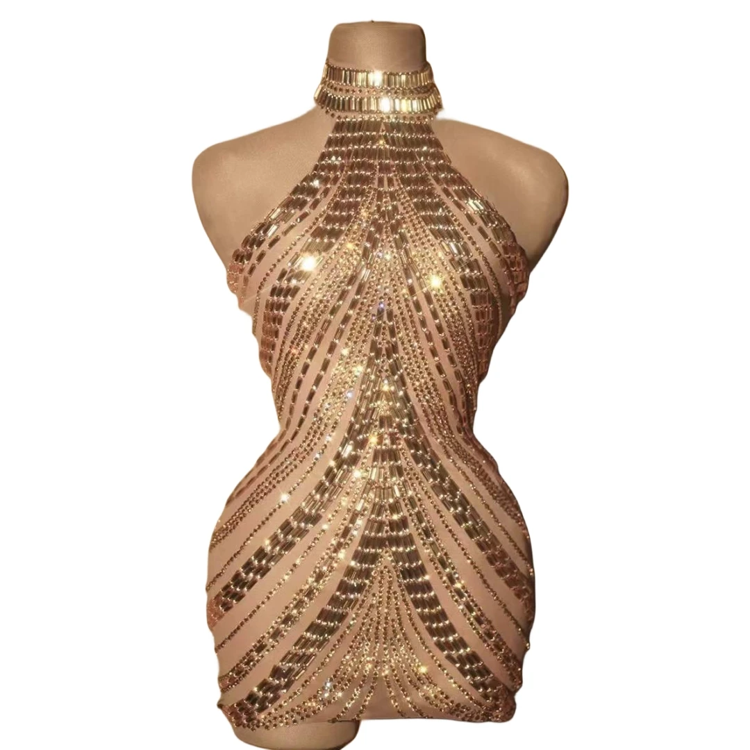 Vestido Brillante para Mujer,  - Sparkly Rhinestone Club Party Dress reseña y precio