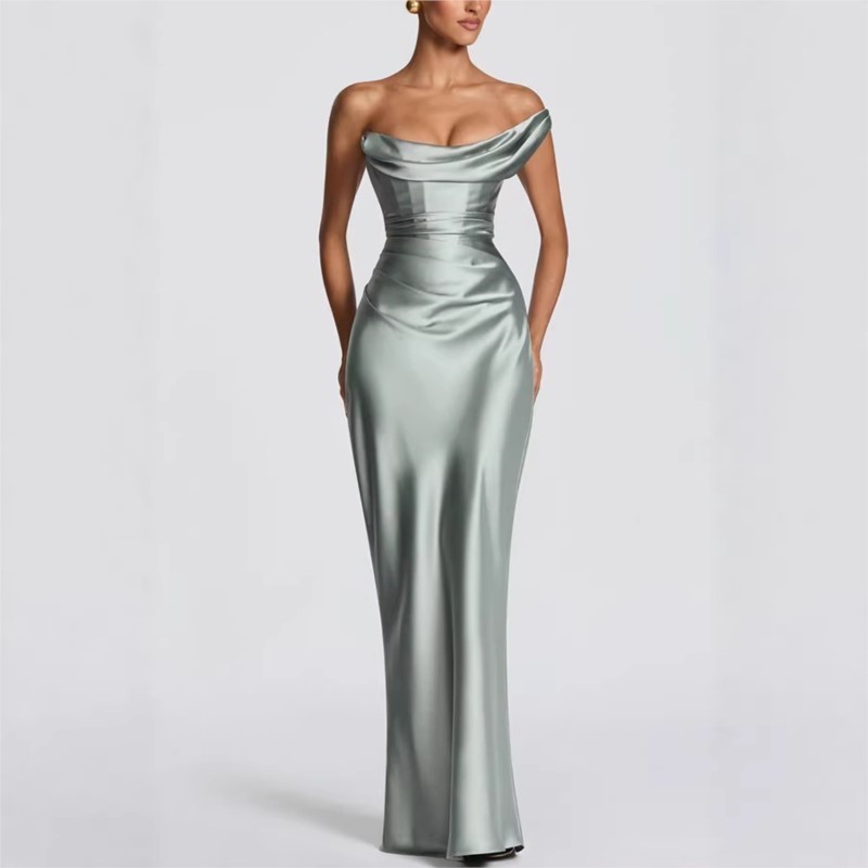 Vestido de satén sexy y elegan - Elegant Satin Evening Gown Split reseña y precio