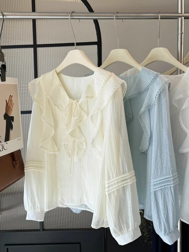 Blusa Elegante Francesa con Cu - Blouses reseña y precio
