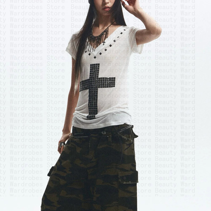 Rock Goth-Top único Y2k, top c - Y2K Graphic Baby Tee Crop reseña y precio