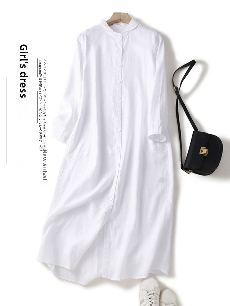 Vestido Camisero Casual de Man - Casual Loose Linen Shirt Dress reseña y precio