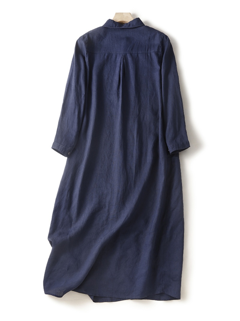 Vestido Camisero Casual de Man - Casual Loose Linen Shirt Dress reseña y precio